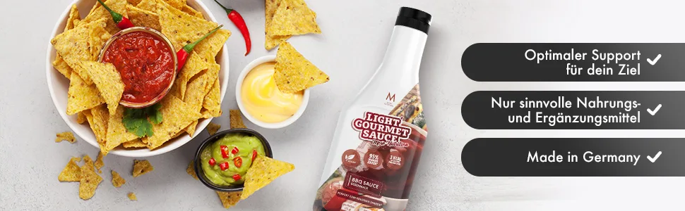MORE Light Gourmet Sauce BBQ 4 x 285 ml low-calorie sauce no added sugar and unnecessary fat 4 x BBQ - Light Gourmet Sauce