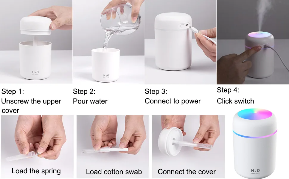 AISHNA Humidifier Colorful Cool Mini Humidifier,Essential Oil Diffuser Aroma Essential Oil USB Cool Mist Humidifier,2 Adjustable Mist Modes, Super Quiet,for Car,Office,Bedroom(Pink) - usb diffuser mini oil diffuser diffusers for essential oils car humidifier diffuser usb oil diffuser