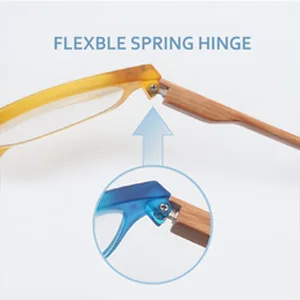 4 Pack Reading Glasses Fashion Wood-Look Spring Hinges Stylish Readers Men Women 5 Mix Pack 2.5 x - product information 5