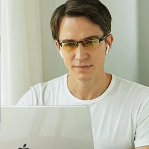 Duco computer gaming with transparent lens glasses blue light protection screen glasses full edge glasses ergonomic design 223t brown - Blaulichtfilter Brille Herren Damen für PC,TV,Handy und Gaming Computerbrille mit Schutz UV