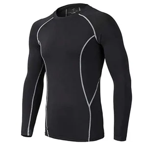 BUYKUD Children's Functional Shirt Long Sleeve Running Tracksuits Football Compression Shirt 128 Black - Grau