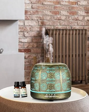 500ml Diffusers for Essential Oils, ARVIDSSON Ultrasonic Cool Mist Essential Oil Diffuser for Large Room, Iron Metal Aromatherapy Diffuser with Whisper-Quiet Operation & Auto Shut-Off Bronze 500ml - product information 3