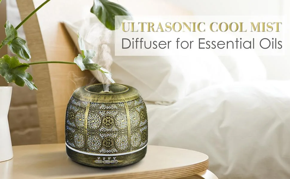 500ml Diffusers for Essential Oils, ARVIDSSON Ultrasonic Cool Mist Essential Oil Diffuser for Large Room, Iron Metal Aromatherapy Diffuser with Whisper-Quiet Operation & Auto Shut-Off Bronze 500ml - product information 8