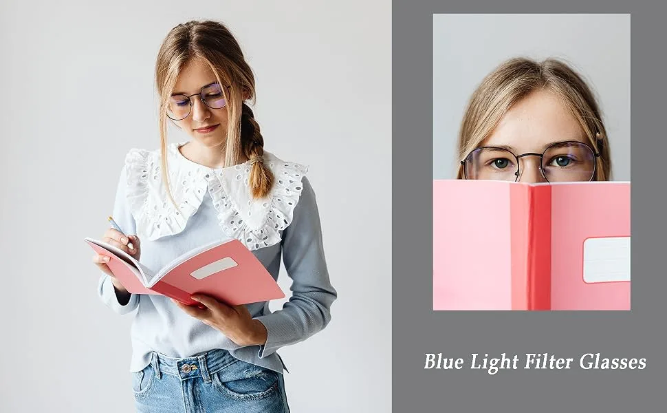 Blue Light Blocking Glasses for Women Men Retro Round Clear Lens Eyeglasses B10 Gold Tortoise (Blue Light Blocking Glasses) Blue Light Blocking Glasses 50 Millimeters - photo