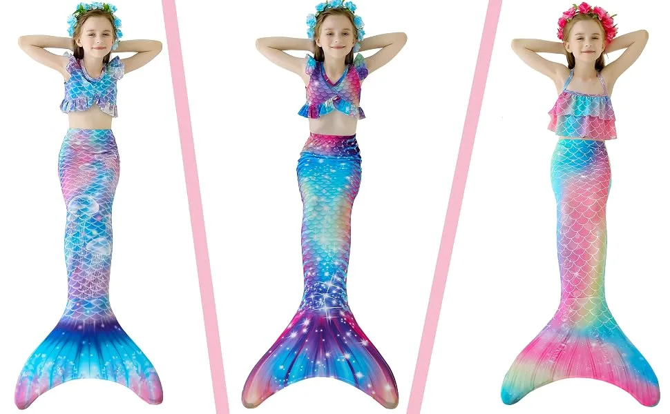 shepretty children's mermaid tail for swimming with mermaid fin fenM24-110 - product information 2