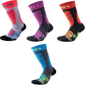 UYN boys junior ski socks 32 grey (Medium Grey Melange/Turquoise) - product information 2
