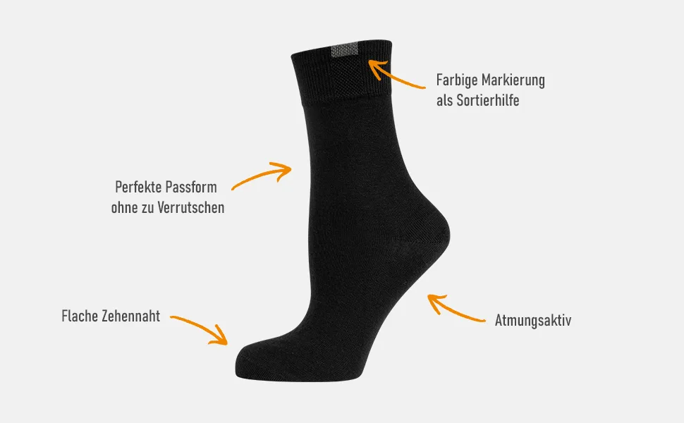 Only the 9-pack fits perfectly socks breathable cotton plain comfortable waistband without pressing seam ladies 35-38 black - nur die passt perfekt