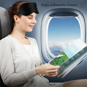 Sleep Mask, Silk Eye Mask for Sleeping with Adjustable Strap, Satin Blackout Sleeping Eye Mask for Men&Women, Comfortable Blindfold Eyeshade for Night Sleep(Blue) - sleep mask black