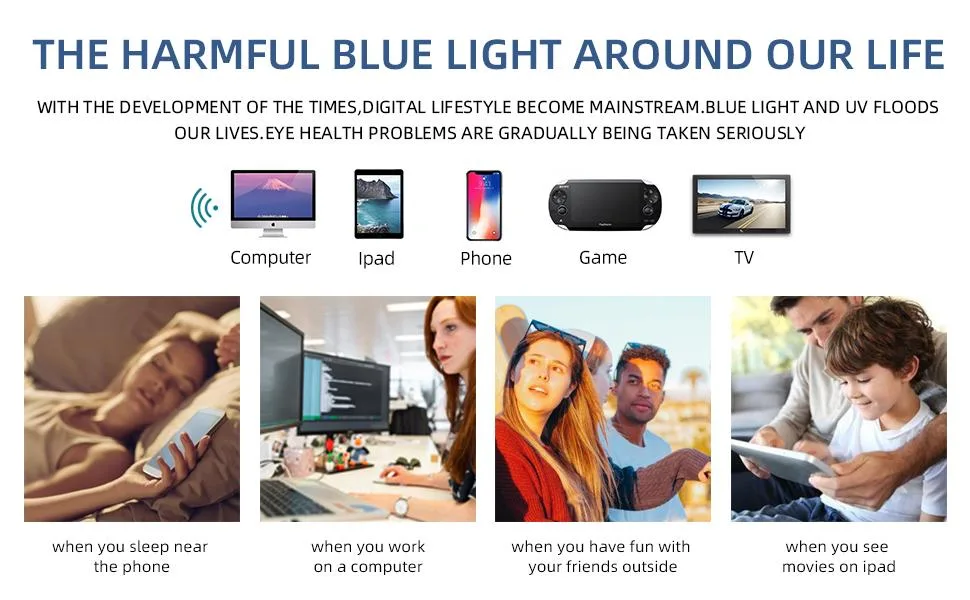 Blue Light Blocking Reading Glasses 4 Pack Computer Readers for Women Men,Anti Glare UV Ray Filter Eyeglasses +2.50 4-pack Mix 2.5 Diopters - Blue light around our life