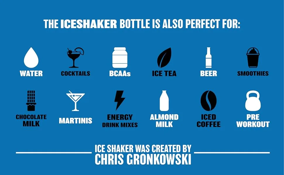 Ice Shaker 26 Oz Shaker Bottle, Stainless Steel Insulated Water Bottle and Protein Shaker, As Seen on Shark Tank Black - iceshaker bottle blender bottle ice shaker insulated water bottle sport bottle