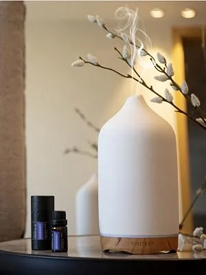 VIVITEST Aromatherapy Diffuser,Ceramic Ultrasonic Essential Oil Diffuser for Aromatherapy (250ML) White 250ML - aromatherapy diffuser
