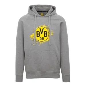 Borussia Dortmund BVB sweat shorts logo grey size 3XL - BVB Hoodie grau - Embelm Kapuzenpullover - exklusive Amazon Kollektion