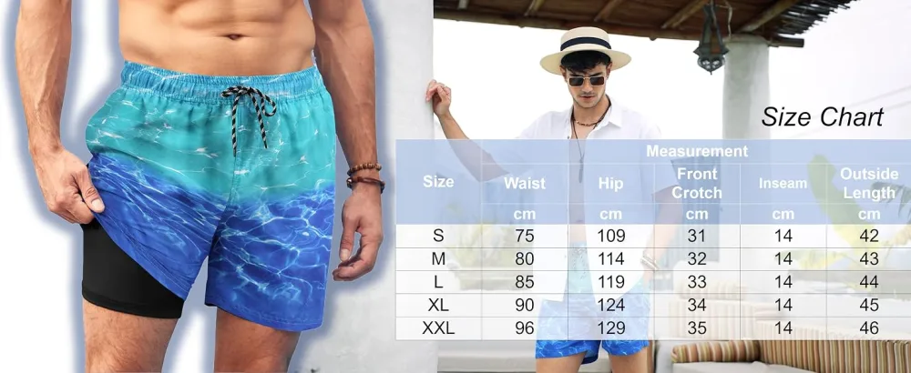 Ai'mage swimming trunks for men with compression liner 2 in 1 bathing shorts men elastic training shorts tunnel train with bags S-XXL M white - product information 8