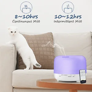Aromatherapy Essential Oil Diffuser for Room: 500ml Aroma Air Humidifier Remote Control for Home Large & Small Rooms - Ultrasonic Cool Mist Diffusers Oils Vaporizer with Light & Timer Bedroom Office A - Light White - 2 Misting Modes: