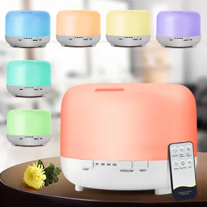 Aromatherapy Essential Oil Diffuser for Room: 500ml Aroma Air Humidifier Remote Control for Home Large & Small Rooms - Ultrasonic Cool Mist Diffusers Oils Vaporizer with Light & Timer Bedroom Office A - Light White - 7 color LED lights