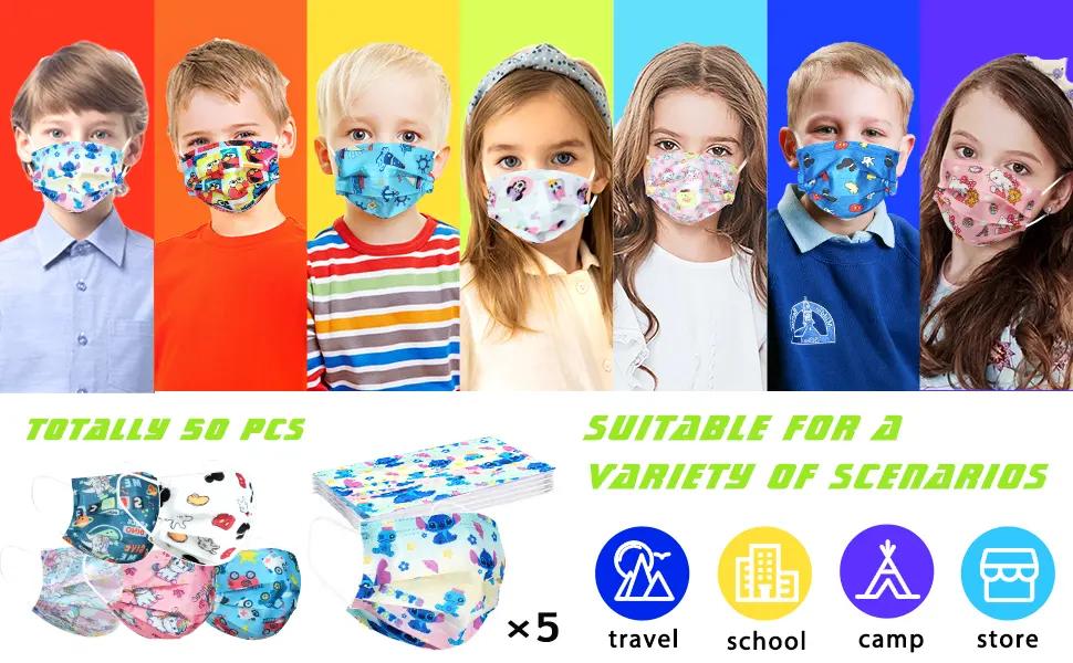 Kids Face_Mask Childrens 50PCS Earloop Protective Breathable Kids Face_Masks Zzx Spider - KID FACE_MASKS
