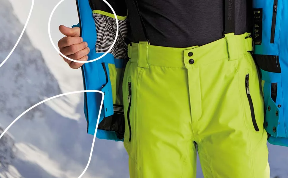 Killtec Men's Ski Pants/Functional Pants With Removable Straps And Edge Protection Enosh UG 26 Black - Herren Skipants