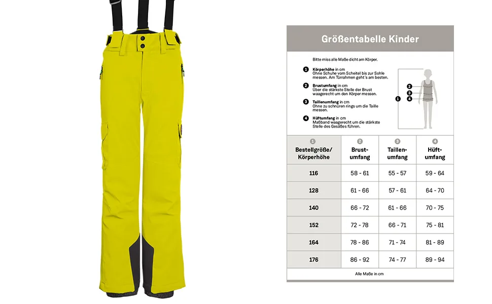 Killtec boys' ski pants/functional pants with bib edge protection and snow guard Ksw 148 Bys Ski Pnts 176 Black - Jungen Skihose