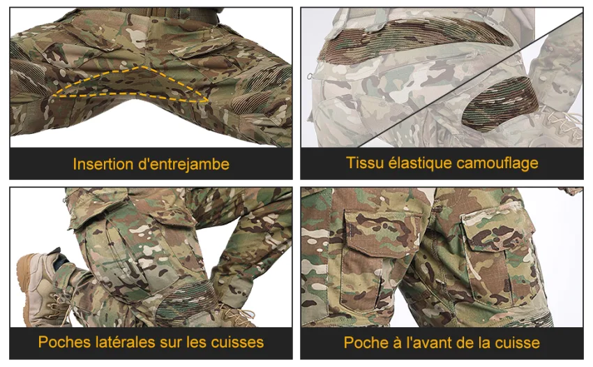 IDOGEAR G3 Combat Pants Men Tactical Pants with Knee Pads for Hunting Shooting Military Outdoor Cargo Pants M Multi-camo - Hosen
