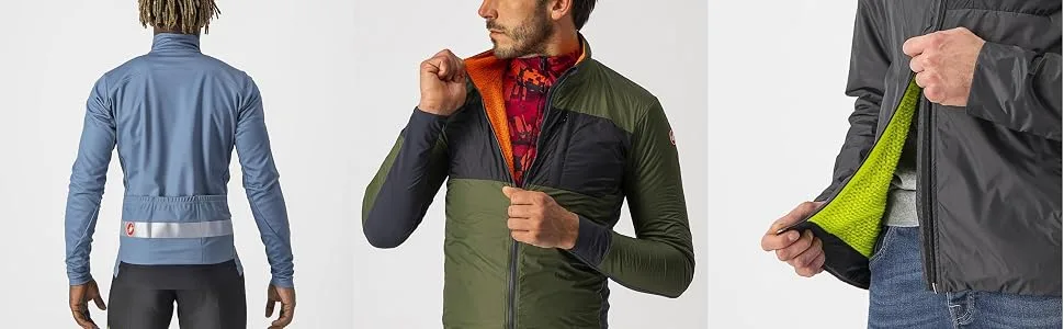 Castelli Men's Beta Ros Jacket Jacket L Olive Green/Black-fiery Red - product information 3