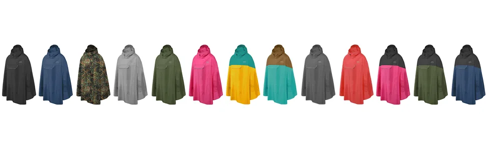 normani Unisex Rain Poncho - Wind and Waterproof with Bum Bag 3M Reflectors and Side Pockets XXL-3XL Red - gruppe