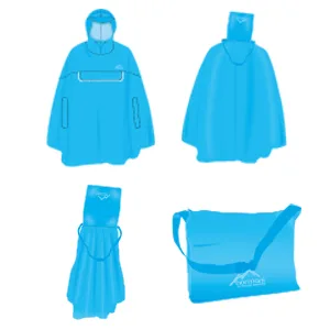normani Unisex Rain Poncho - Wind and Waterproof with Bum Bag 3M Reflectors and Side Pockets XXL-3XL Red - product information 11