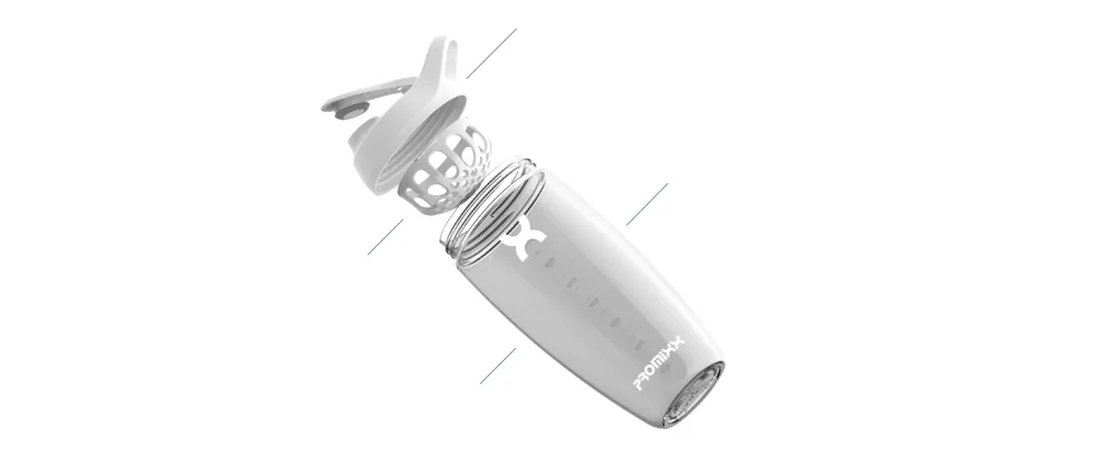 PROMiXX Shaker Bottle - Premium Protein Shaker Cup for Protein Mixes and Supplement Shakes - Easy Clean, Durable Cup (24oz, Arctic White) Arctic White 24oz - product information 12