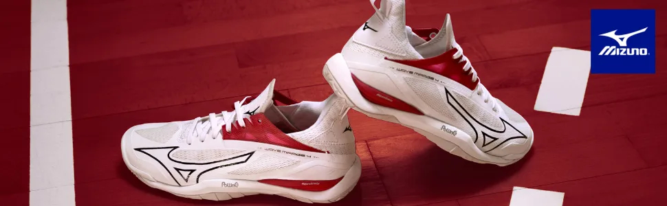Mizuno Damen Wave Phantom 2 Handballschuh 36.5 EU Pred Whitesand Bikingred - Handballschuhe