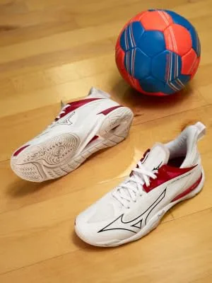 Mizuno Damen Wave Phantom 2 Handballschuh 36.5 EU Pred Whitesand Bikingred - Handballschuhe