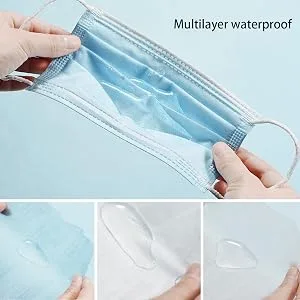 Wish Disposable Face Masks , Pack of 50, Wide Ear loop For Extra Comfort, 3 Ply, Ships from USA - Waterproof
