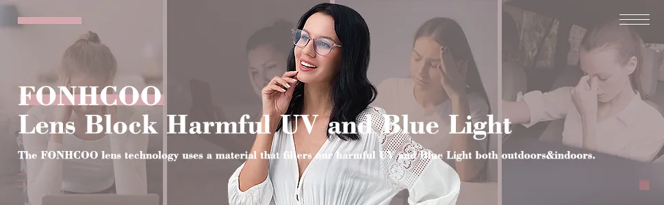 FONHCOO Blue Light Blocking Glasses Women Men TR90 Round Computer Eyeglasses (Purple) - blue light blocking glasses