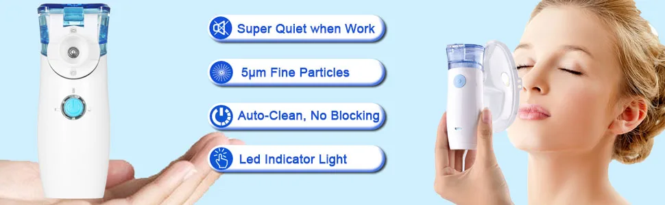 Portable Nebulizer - Handheld Personal Steam Inhalers Nebulizer Machine,Personal Steam Atomizer for Kids and Adult with 1 Set Accessories - Portable Nebuliser