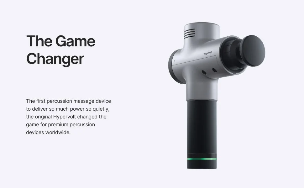 Hypervolt Bluetooth, Featuring Quiet Glide Technology - Handheld Percussion Massage Gun | 3 Speeds, 5 Interchangeable Heads | Helps Relieve Sore Muscles and Stiffness (Hypervolt Bluetooth w/ Carrying Case) - The Game Changer