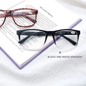 OLOMEE Reading Glasses 2.0 Oversize Large Square Men Readers 4 Pack,Comfort Lightweight Eyeglasses Flexible Spring Hinge 4 Mix Color 2.0 x - reading glasses for men