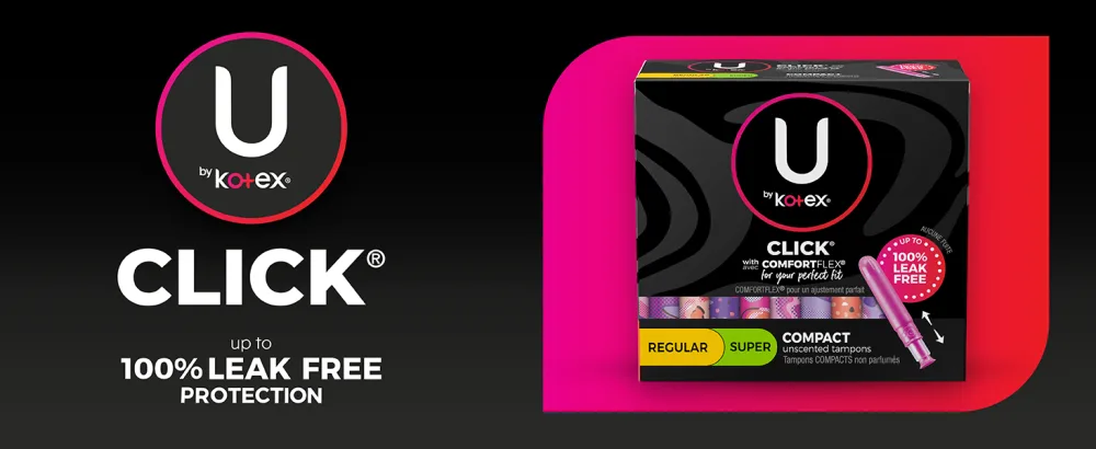 U by Kotex Click Multipack Tampons, Compact, Regular/Super Absorbency, Unscented, 180 Count (6 Packs of 30) (Packaging May Vary) Multipack (Regular/Super Absorbency) - UbK Click RegSup