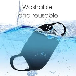 Bio-th Cloth Face Masks Reusable Washable - 5 Pack Black Face Masks Breathable Premium Comfort Ear loop Cotton Men Women L/XL - Washable