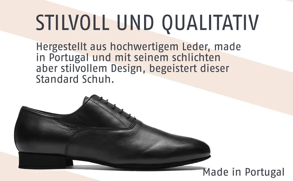Pirou P100 dance shoes men chrome leather sole 44 EU black - Stilvoll