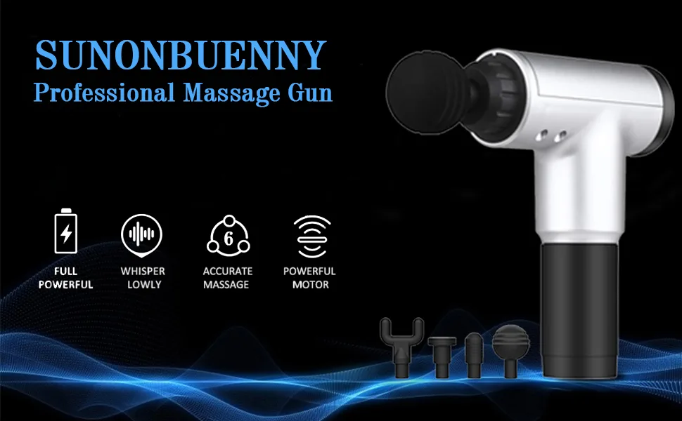 Deep Tissue Massage Gun with 6 Adjustable Speed 4 Detachable Massage Head ,Cordless Handheld Deep Tissue Percussion for Deep Relaxation, Chargeable Percussion Device Quiet for Neck Back Muscle (Black) - product information 1