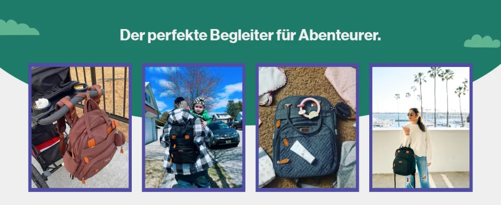 BabbleRoo Diaper Bag Backpack Large Diaper Backpack with Changing Mat Pacifier Bag & Stroller Straps Pink - Babbleroo Babytasche, die Ihnen den Rücken frei hält.