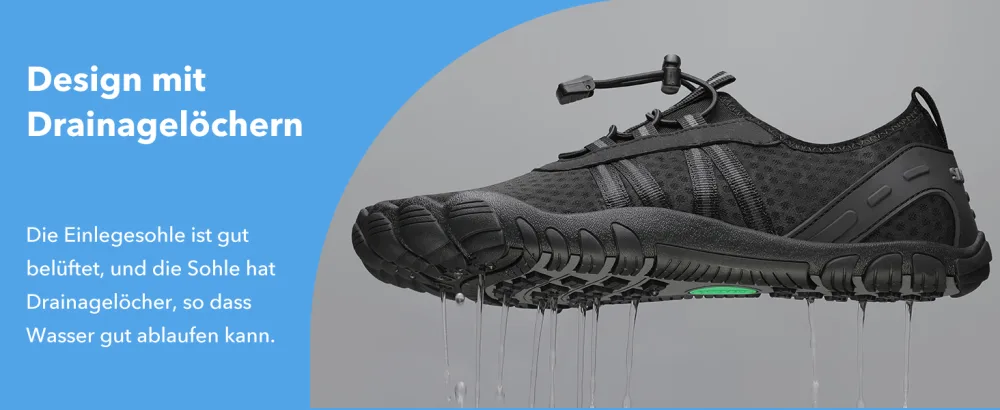 SAGUARO Unisex Barefoot Bathing Shoes Water Shoes Quick Drying Thick Sole Non-Slip Breathable SIZE 36-48 40 EU Black - product information 7