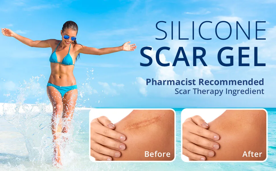 Scar Gel silicone scar gel from C-Section, Stretch Marks, Acne, Surgery, Effective for both Old and New Scars White - Scar Gel