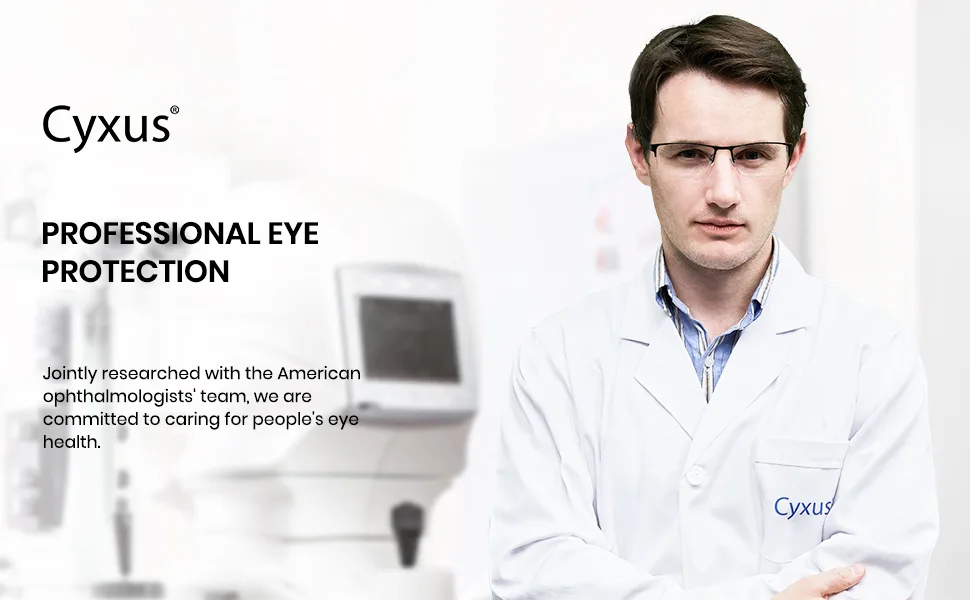 Cyxus 2022 New Square Thin Frame Computer Blue Light Blocking Glasses for Women and Men Anti Eye Strain Fashion Eyeglasses Clear 01-clear 8208 - Professional Eye ProtectionCyxus - Professional Eye Protection