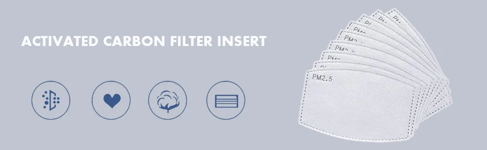 100PCS PM 2.5 Activated Carbon Filters,5 Layers Replaceable Anti Haze Filter Paper 100 Count (Pack of 1) - Activated Carbon Filters