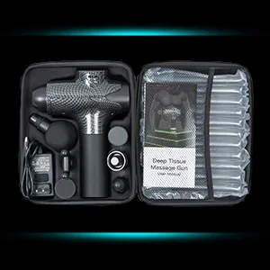 YOSSOA Massage Gun, Deep Tissue Therapy for Athletes, Percussion Body Neck Back Pain Relief, 20 Speed & 6 Heads for Hand Held Massager, Gray - massage gun