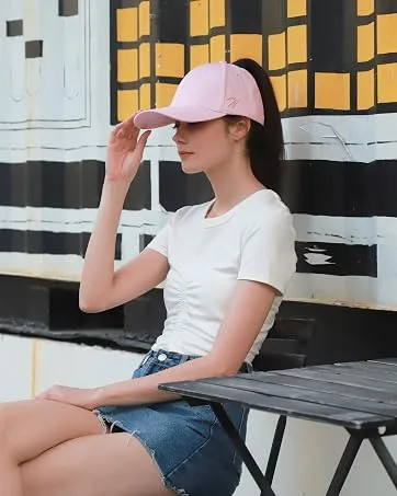 Hasagei baseball cap ladies ponytail baseball cap adjustable baseball cap outdoor hat cotton retro hat baseball cap - baseball cap
