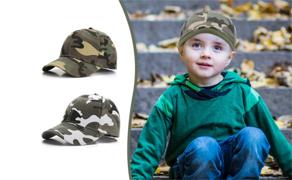 Ponceau baseball cap boy baseball cap sun hat kids hat snapback cap children adjustable cap hat camouflage cap army cap unit size army -green camouflage - product information 3