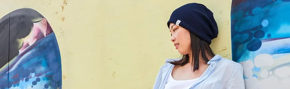 CHARM Large 100% Cotton Slouch Beanie Hat For Women & Men One Size Dark Grey (Style B) - beanie