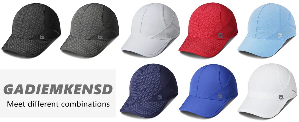 GADIEMKENSD Stretch Sport Hat with Soft Brim Quick Dry Lightweight Breathable Running Cap for Outdoor Activities 1 Soft brim Blue - VERSCHIEDENE KOMBINATIONEN TREFFEN.
