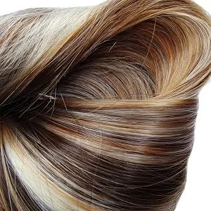 WIG ME UP Hairpiece ponytail braid clip super volume curls brown mix NC002-2T30 45 cm - Echthaar Kunsthaar Perücken lebensecht natürliche Haare Perücke WIG ME UP VK Event Fashion
