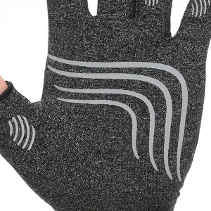 Duerer arthritis compression gloves with straps ladies men for RSI carpal tunnel rheumatism tendonal inflammation hand pain hand support fingerless gloves for computer gray m - duerer